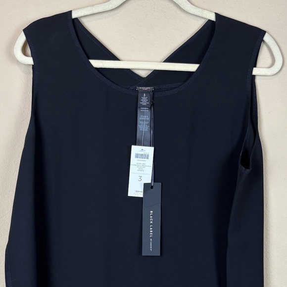 NWT Black Label by Chico's Black Asymmetrical Drama Layer Woven Tunic Tank - Picture 2 of 12